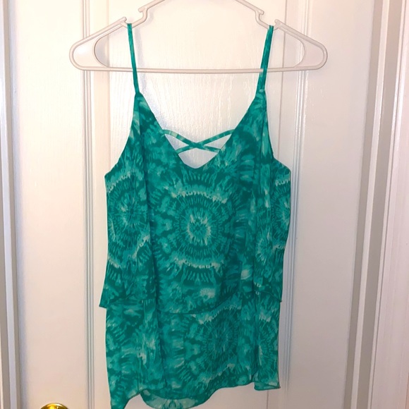 KLD Signature Green & White Boho Tie Dye Top NWT - Picture 4 of 7